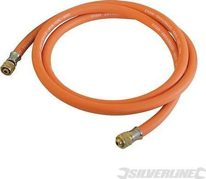 Tubo gas per butano e propano con connettori pressione 20 bar silverline – 2 Metri