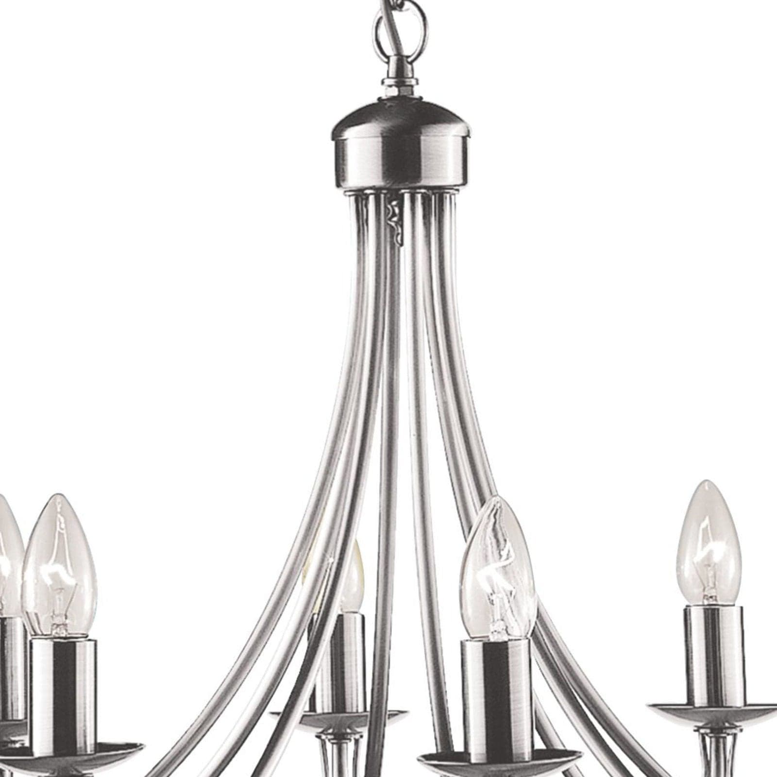 Lampadario Industrial-Nordico Maypole Acciaio Argento 8 Luci E14 in Lampadari LuceArt - Montecorvino Pugliano, commercioVirtuoso.it