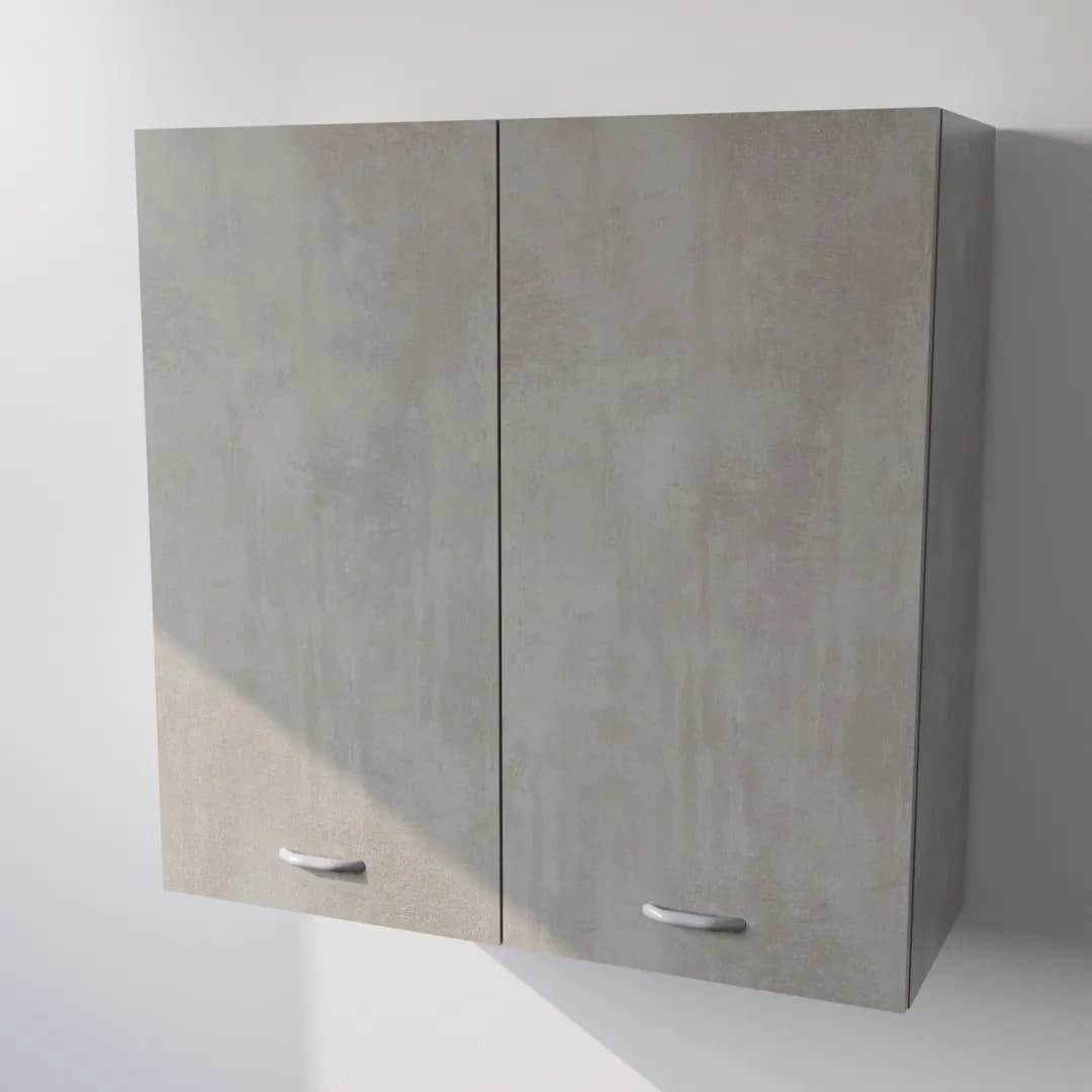Pensile Scolapiatti Cucina con Ante in Legno Nobilitato Cemento Altezza 90 cm in prodotto Calandrelli - Napoli, commercioVirtuoso.it