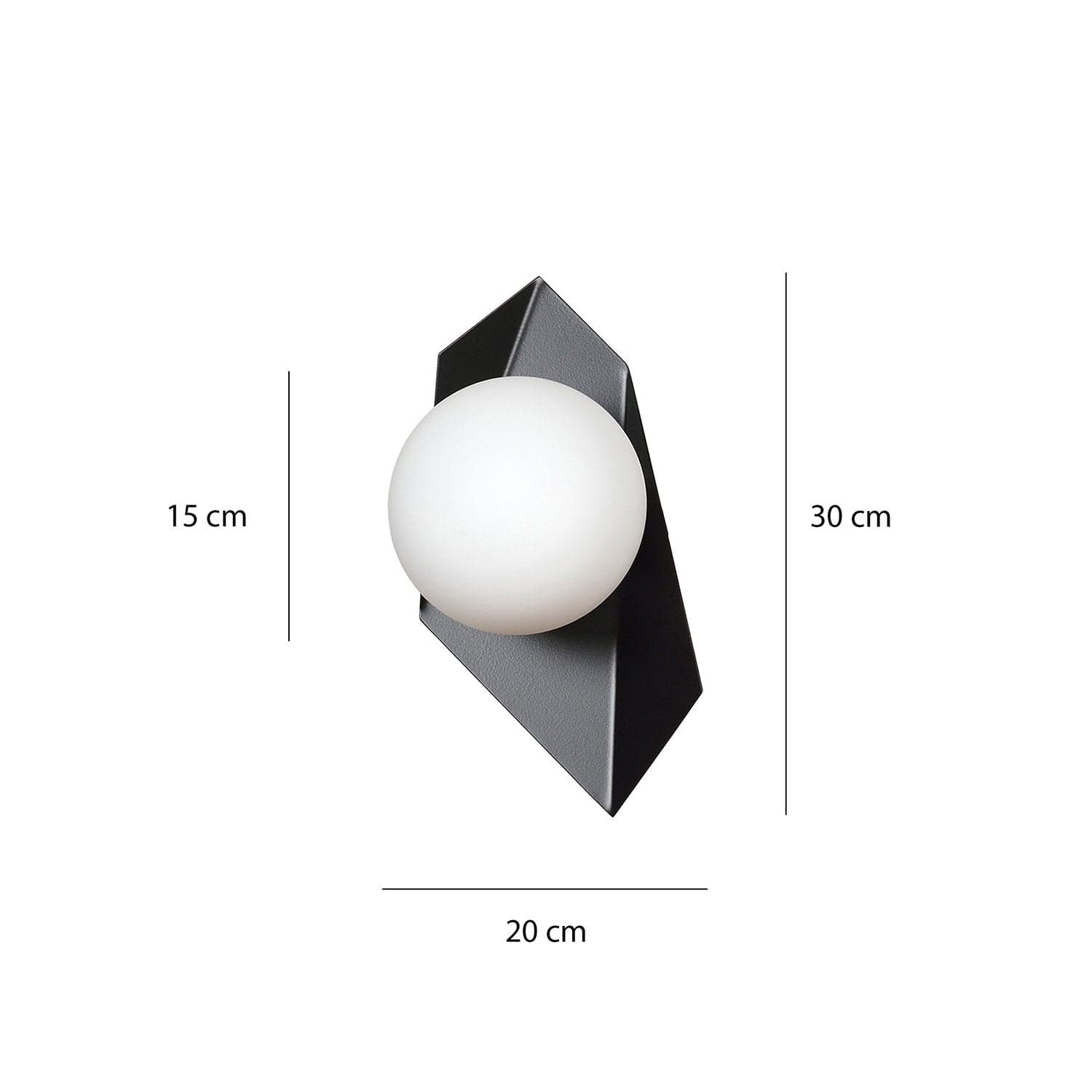 Applique Moderna 1 Luce Drifton In Acciaio Nero E Sfera Vetro Opalino in Applique LuceArt - Montecorvino Pugliano, commercioVirtuoso.it