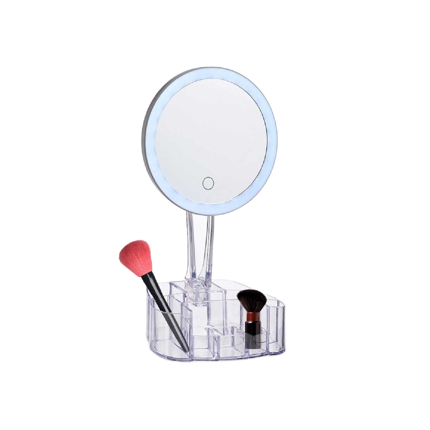 Specchio da Trucco con Luce Led e Porta Accessori Trasparente Ingrandimento 1X in Specchi da tavolo Danyx - Casoria, commercioVirtuoso.it