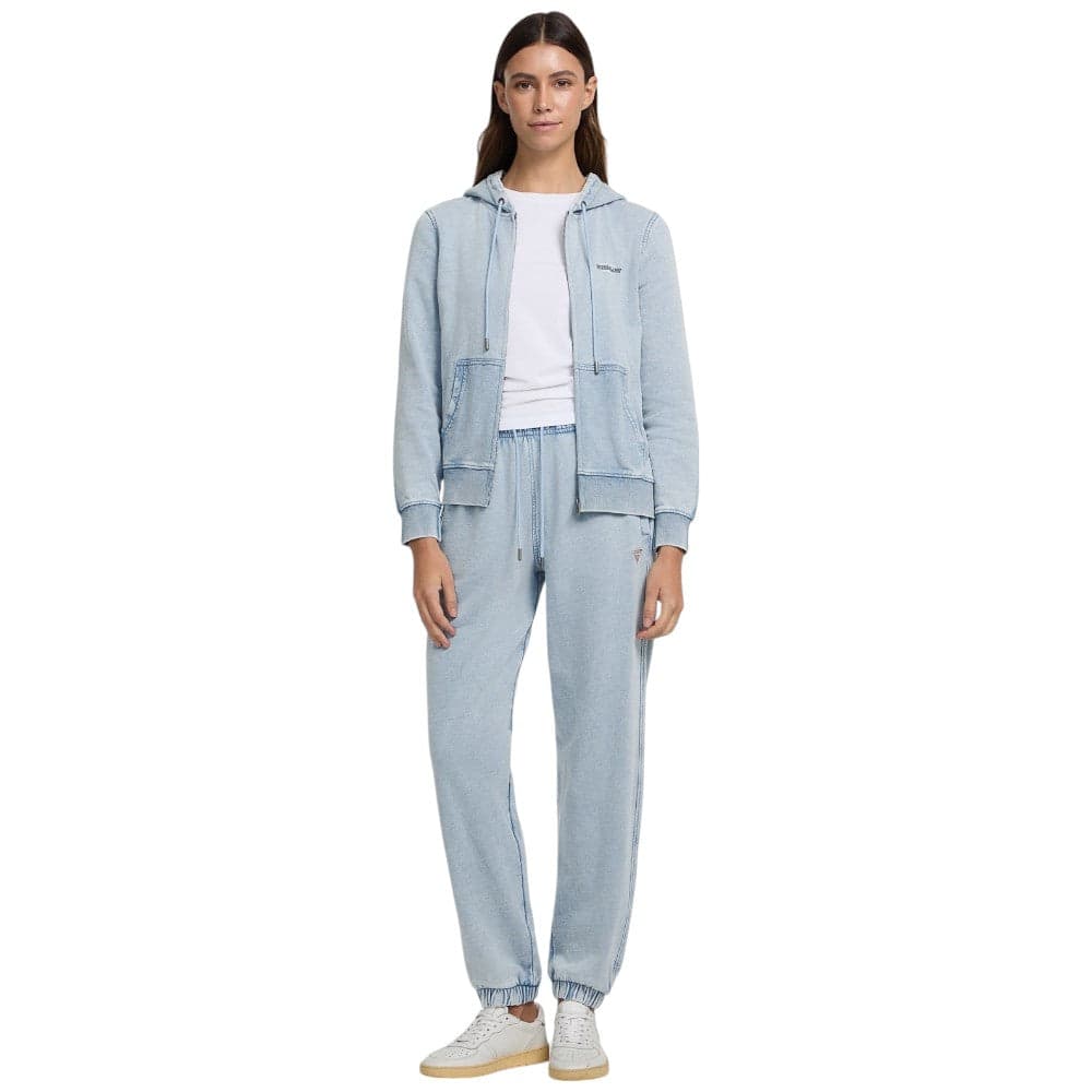 Guess Jeans pantalone jogger celeste slavato W5GB32 KCTJ1 IDWS