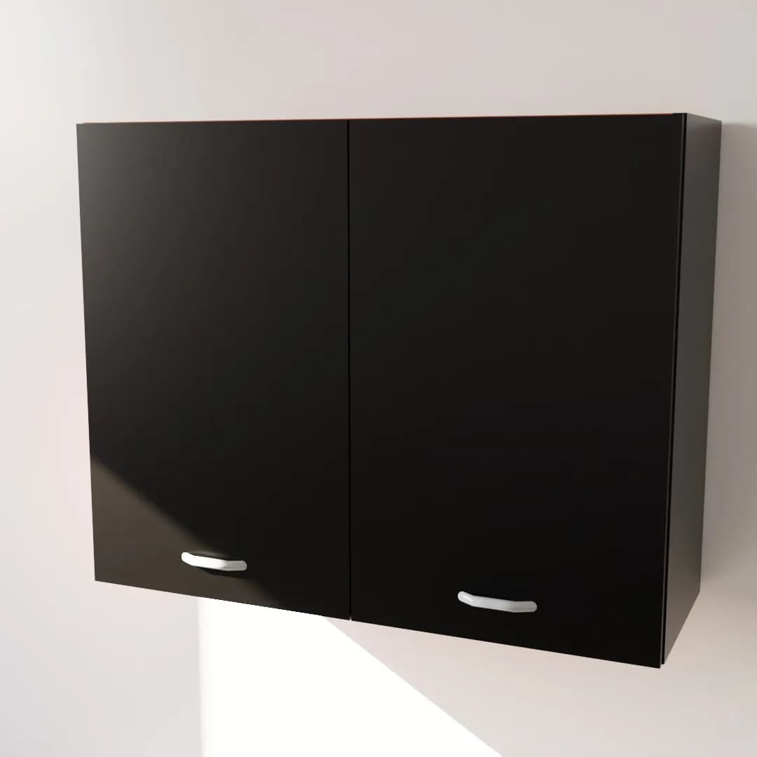 Pensile Scolapiatti Cucina con Ante in Legno Nobilitato Nero Altezza 72 cm in prodotto Calandrelli - Napoli, commercioVirtuoso.it