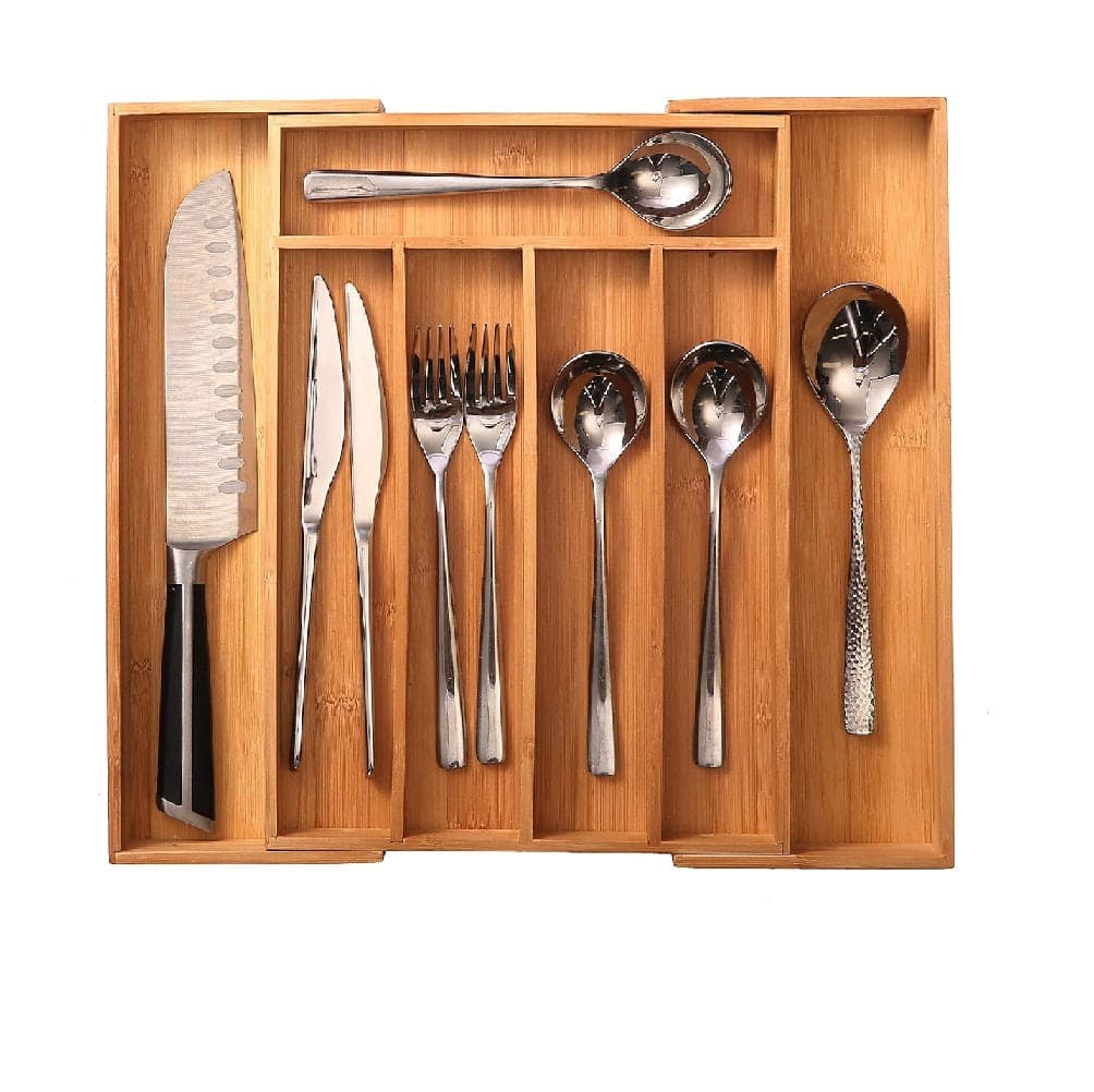 Porta Posate in Legno Bambù Espandibile Regolabile 6spazi Allungabile fino a 41cm in Vassoi portaposate Danyx - Casoria, commercioVirtuoso.it