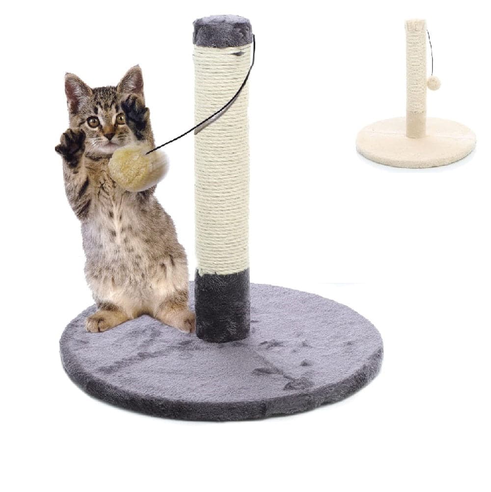 Tiragraffi Gioco Gatto 40x40 H 46 cm con pallina Grigio Beige in Alberi tiragraffi Danyx - Casoria, commercioVirtuoso.it