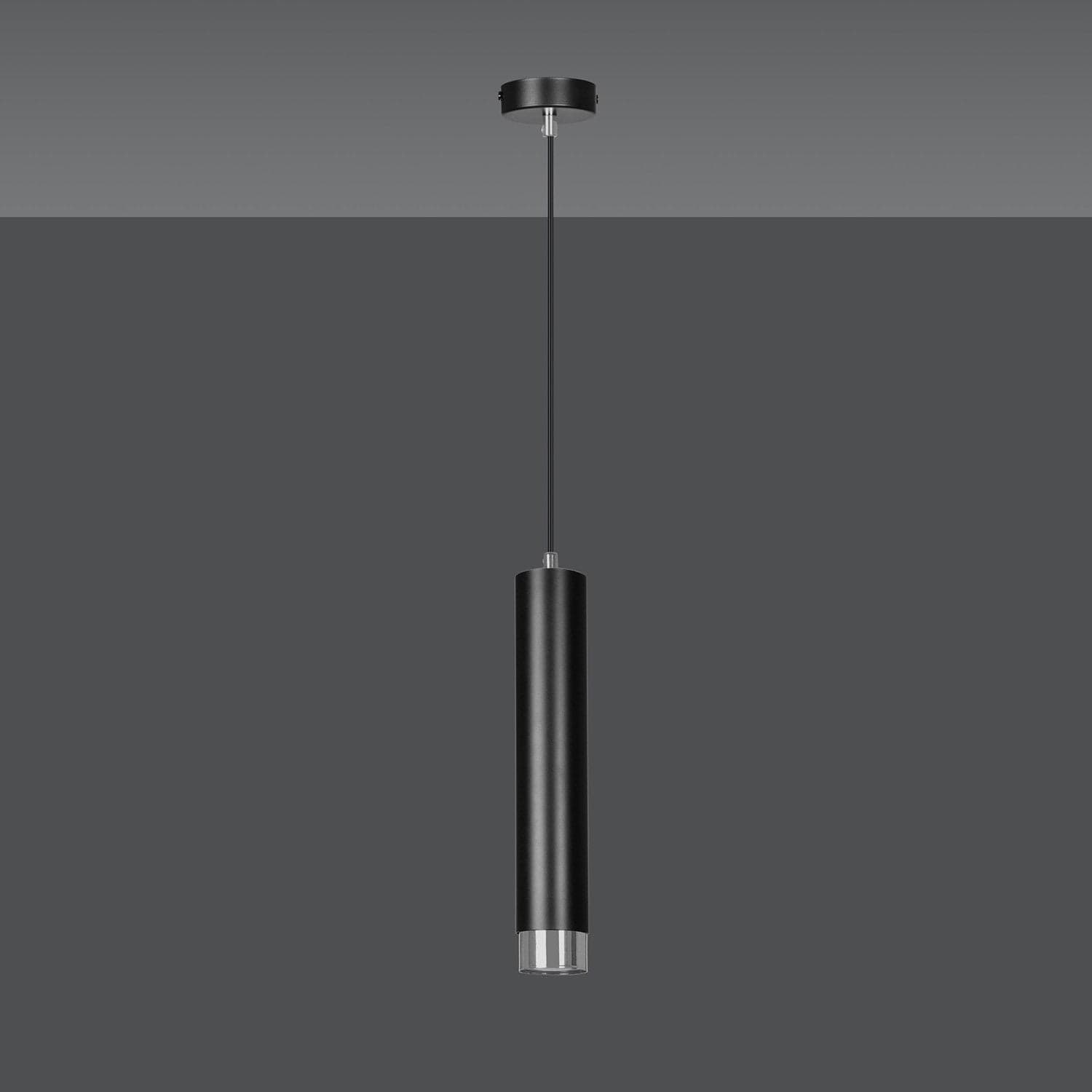 Sospensione 1 Luce Kibo In Acciaio Nero Con Tubolare In Nero E Cromo in Lampade a sospensione LuceArt - Montecorvino Pugliano, commercioVirtuoso.it