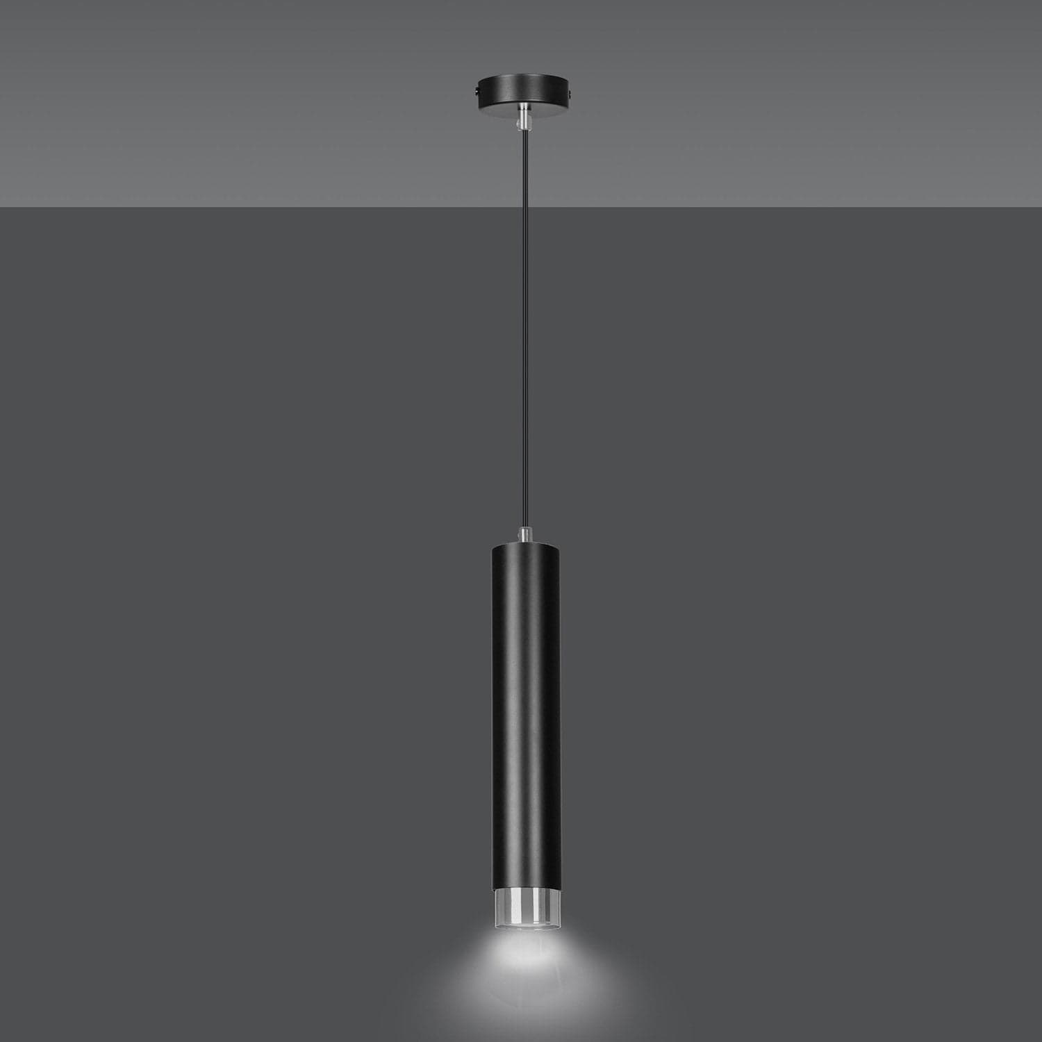 Sospensione 1 Luce Kibo In Acciaio Nero Con Tubolare In Nero E Cromo in Lampade a sospensione LuceArt - Montecorvino Pugliano, commercioVirtuoso.it