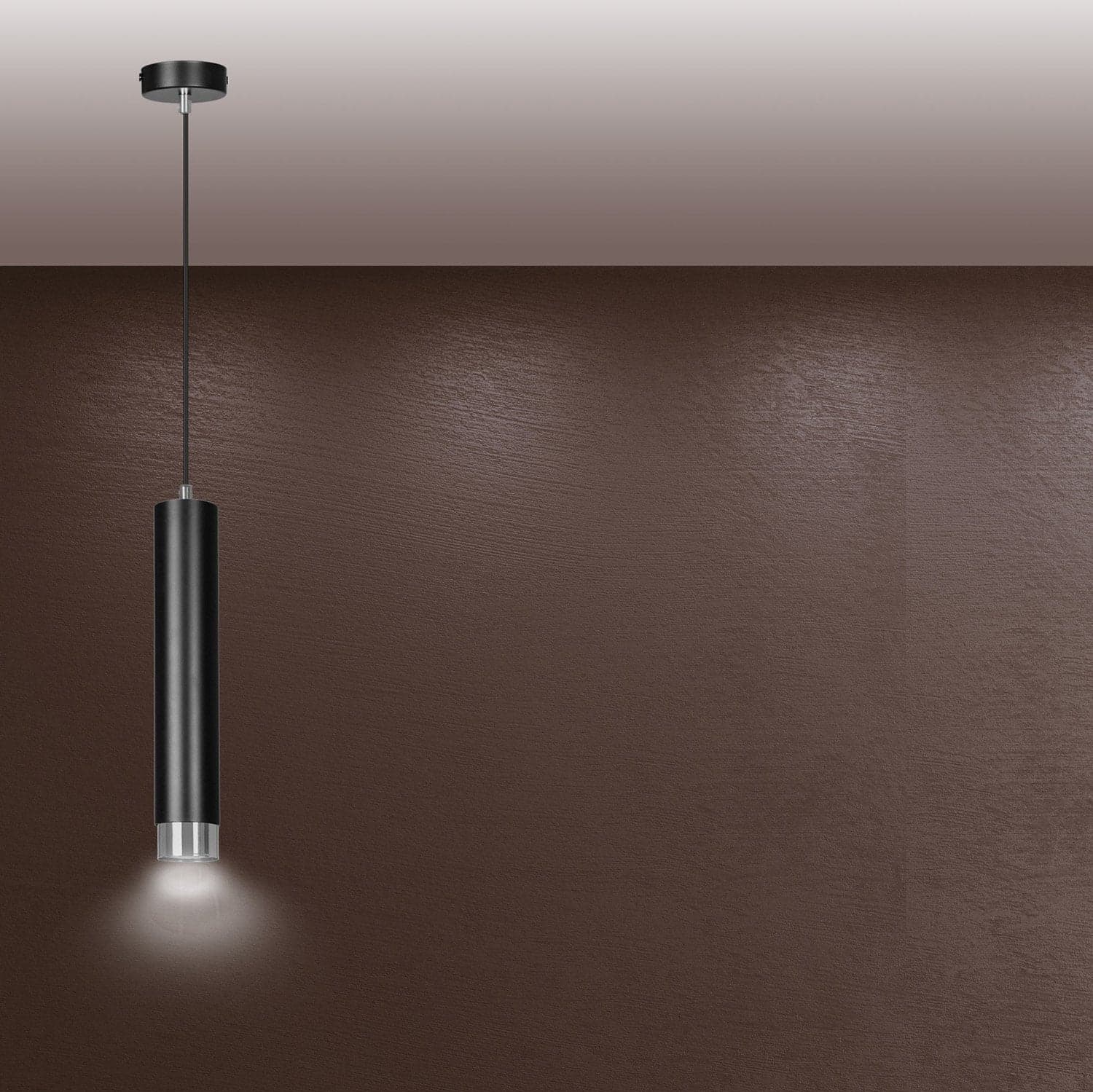 Sospensione 1 Luce Kibo In Acciaio Nero Con Tubolare In Nero E Cromo in Lampade a sospensione LuceArt - Montecorvino Pugliano, commercioVirtuoso.it