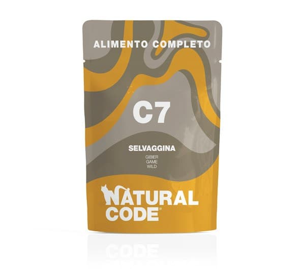 Natural Code Bustina C7 Selvaggina per Gatti Adulti 70gr in Catnip ed erba gatta 101 Market - Poggibonsi, commercioVirtuoso.it