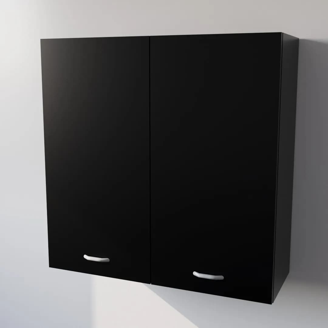 Pensile Scolapiatti Cucina con Ante in Legno Nobilitato Nero Altezza 90 cm in prodotto Calandrelli - Napoli, commercioVirtuoso.it