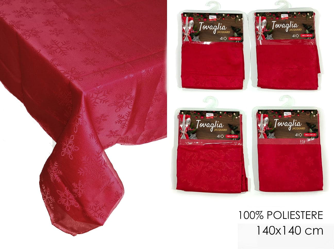 Tovaglia Natalizia Jacquard 140x140cm 100% Poliestere in Tovaglie Save The Money - Rimini, commercioVirtuoso.it