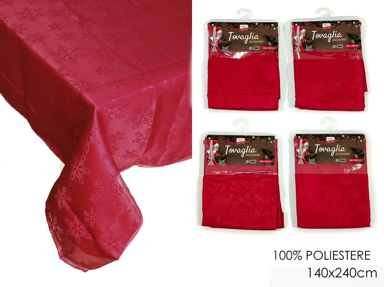 Tovaglia Natalizia Jacquard 140x240cm 100% Poliestere in Tovaglie Save The Money - Rimini, commercioVirtuoso.it