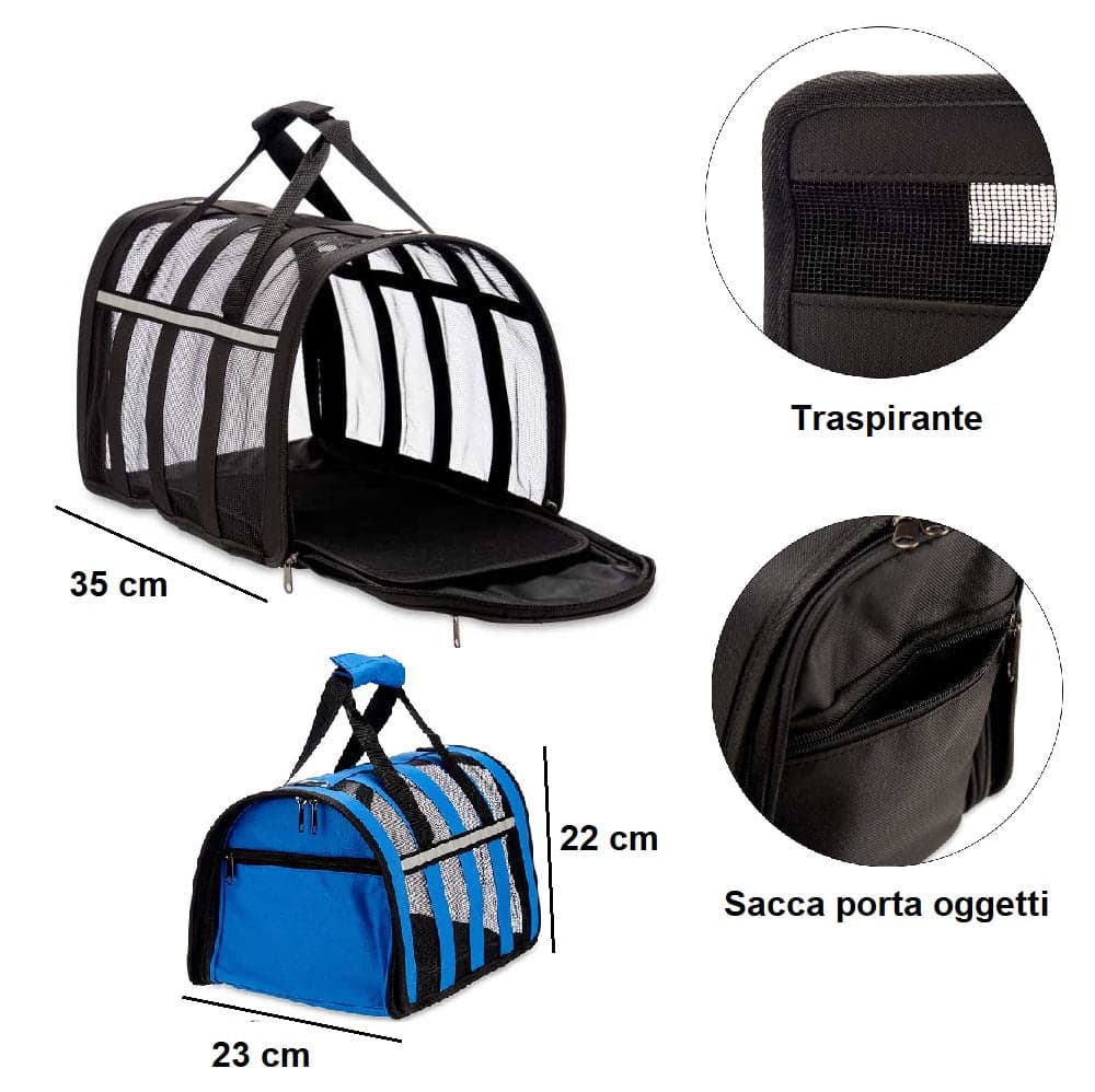 Trasportino Animali Idrorepellente Traspirante Maniglia Tracolla 23x35 H22cm Grigio in Borse Danyx - Casoria, commercioVirtuoso.it