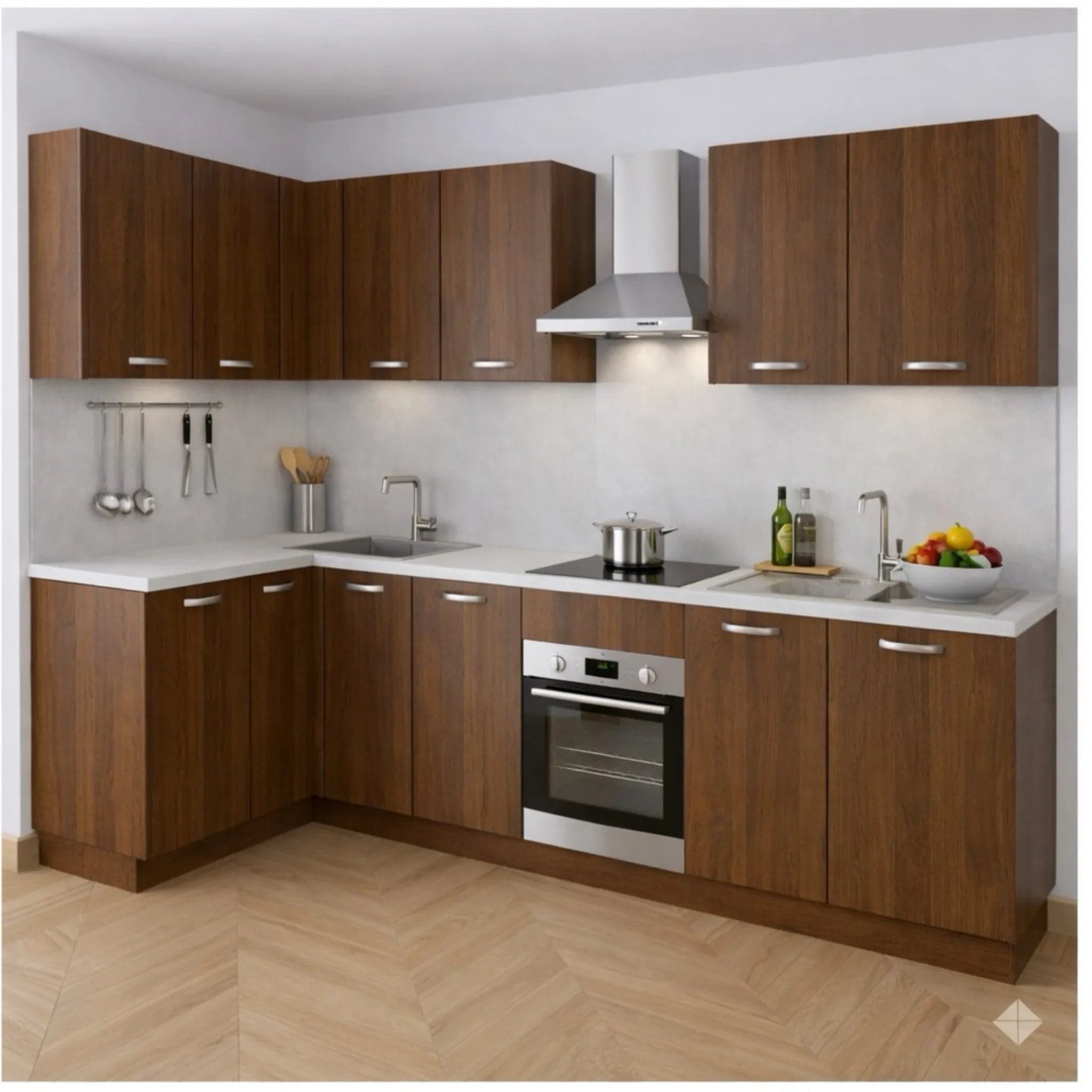 Pensile Scolapiatti Cucina con Ante in Legno Nobilitato Noce Altezza 72 cm in prodotto Calandrelli - Napoli, commercioVirtuoso.it