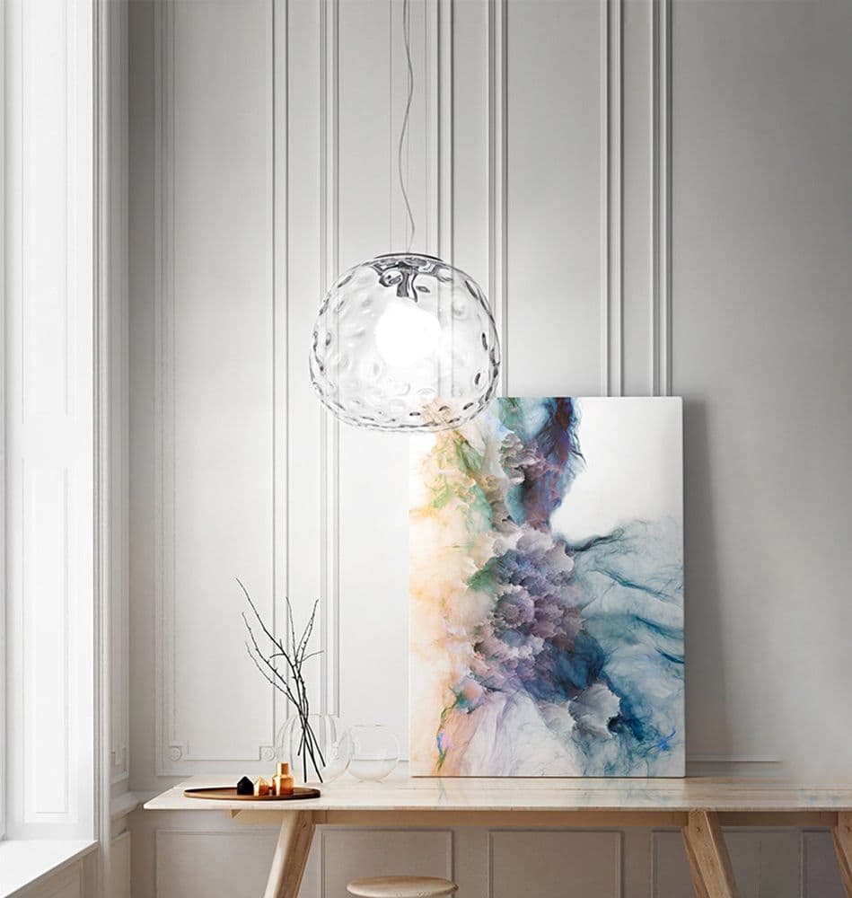 Lampadario Contemporaneo Ufo Cromo 1 Luce E27 Grande in Lampade a sospensione LuceArt - Montecorvino Pugliano, commercioVirtuoso.it