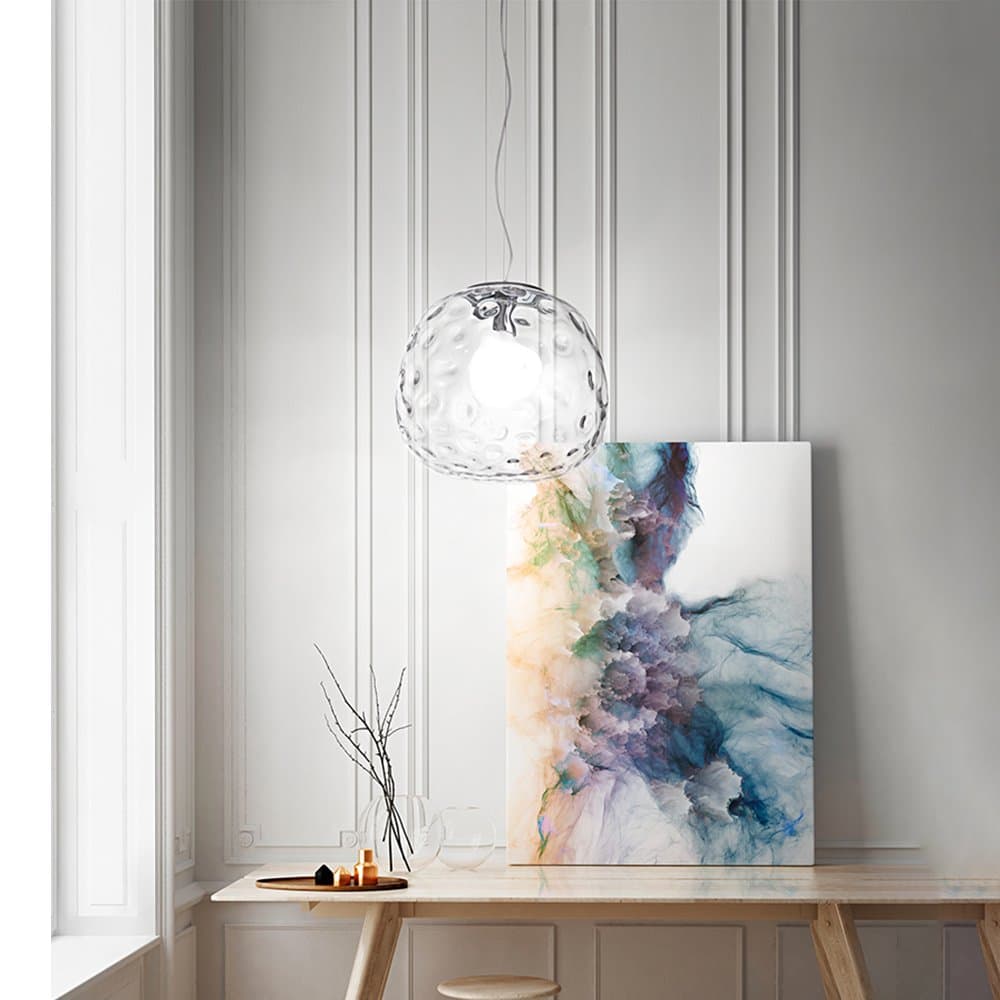 Lampadario Contemporaneo Ufo Cromo 1 Luce E27 Grande in Lampade a sospensione LuceArt - Montecorvino Pugliano, commercioVirtuoso.it