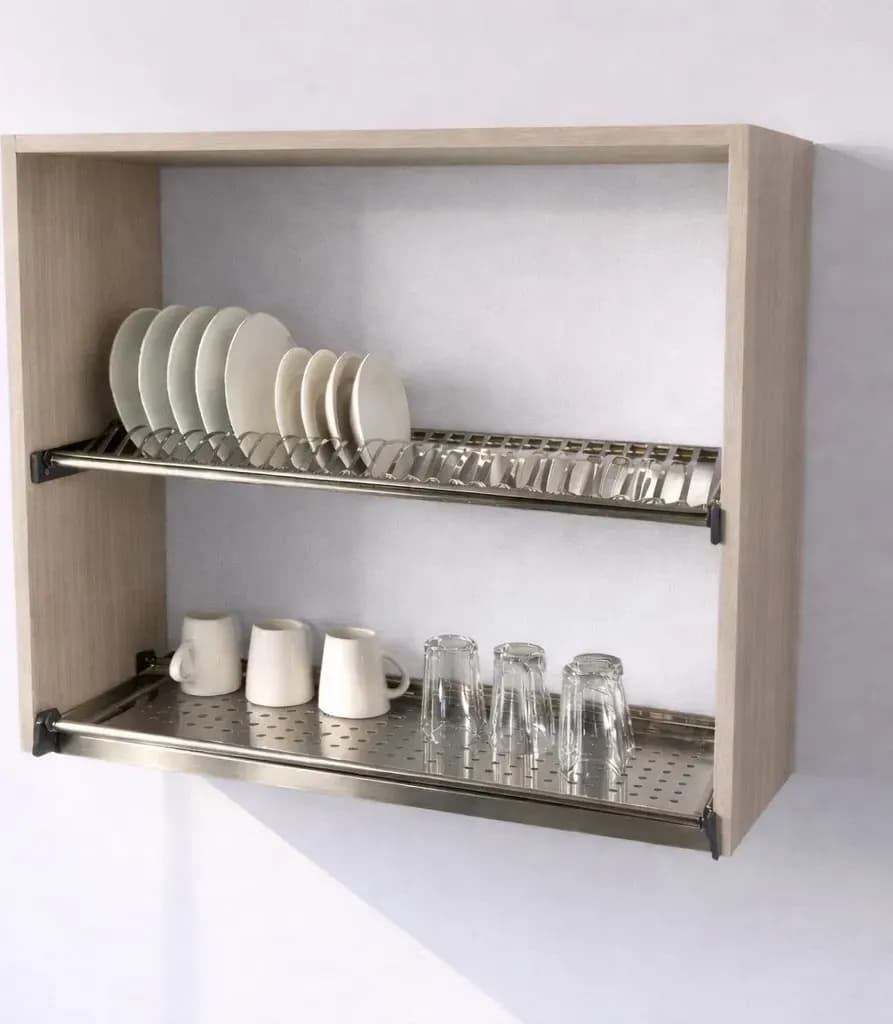 Pensile Scolapiatti Cucina con Ante in Legno Nobilitato Olmo Altezza 72 cm in prodotto Calandrelli - Napoli, commercioVirtuoso.it