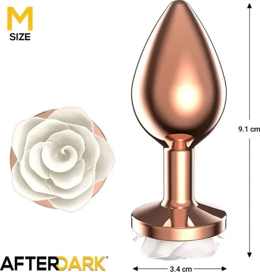Plug Anale in Metallo Rosegold taglia M con Rosa Bianca in Plug anali Sexy Tentazioni - Siracusa, commercioVirtuoso.it