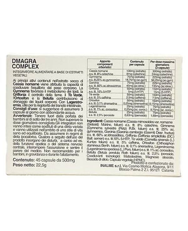 Dmagra complex 45 caps. con Garcinia, Cassia, Tè verde, Betulla, Griffonia favoriscono la perdita del peso corporeo in Garcinia cambogia AlBio Sicily - Misilmeri, commercioVirtuoso.it
