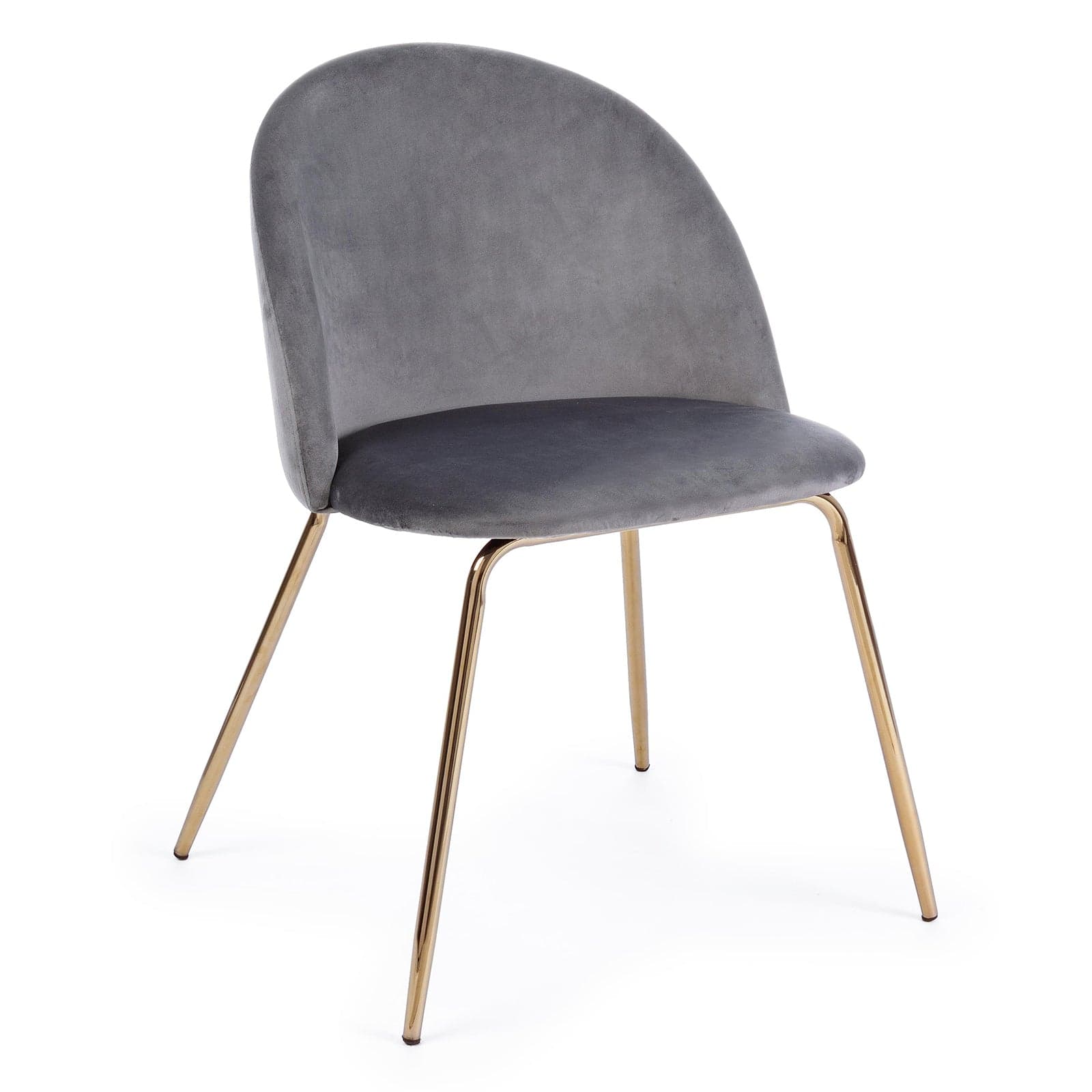 Sedia "Tanya" in velluto Grigio Scuro e gambe ottone h 77 cm arredamento moderno - 8