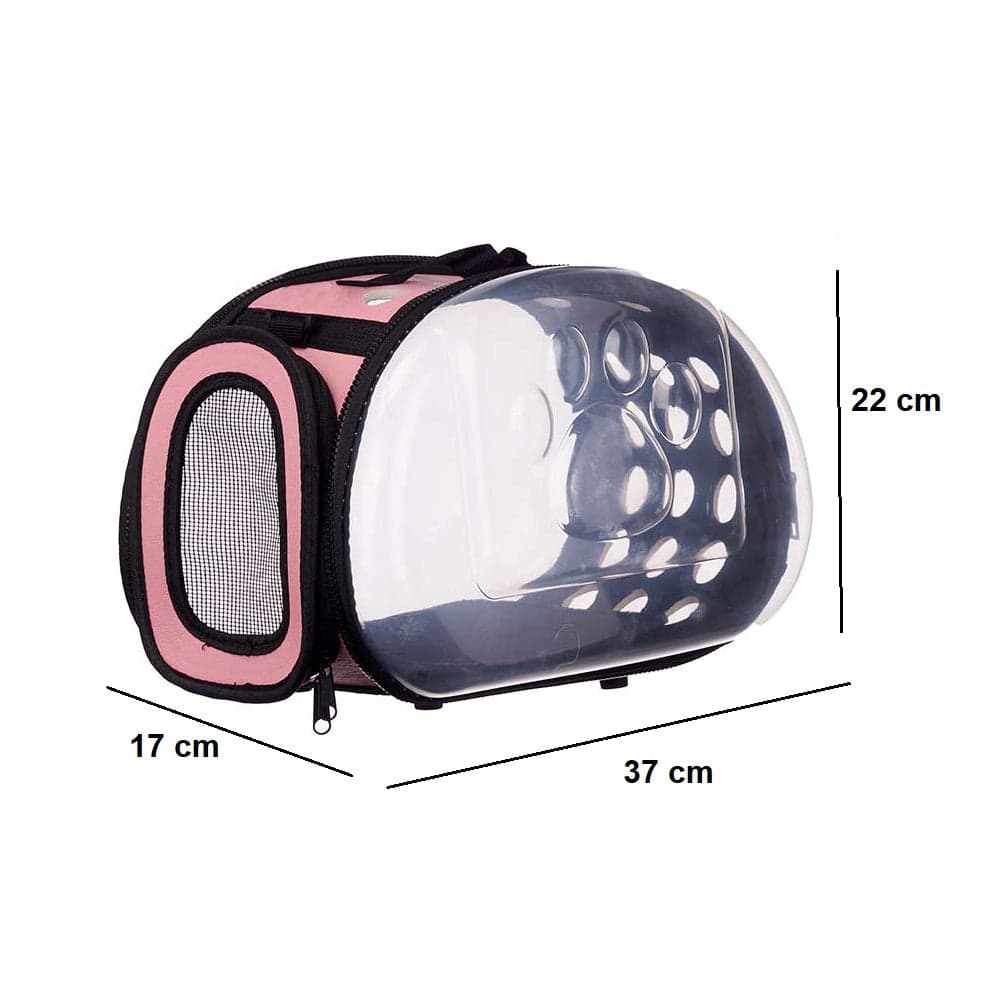 Trasportino per cane gatto Trasparente con Maniglia Tracolla 37x17 H22cm Rosa in Borse Danyx - Casoria, commercioVirtuoso.it