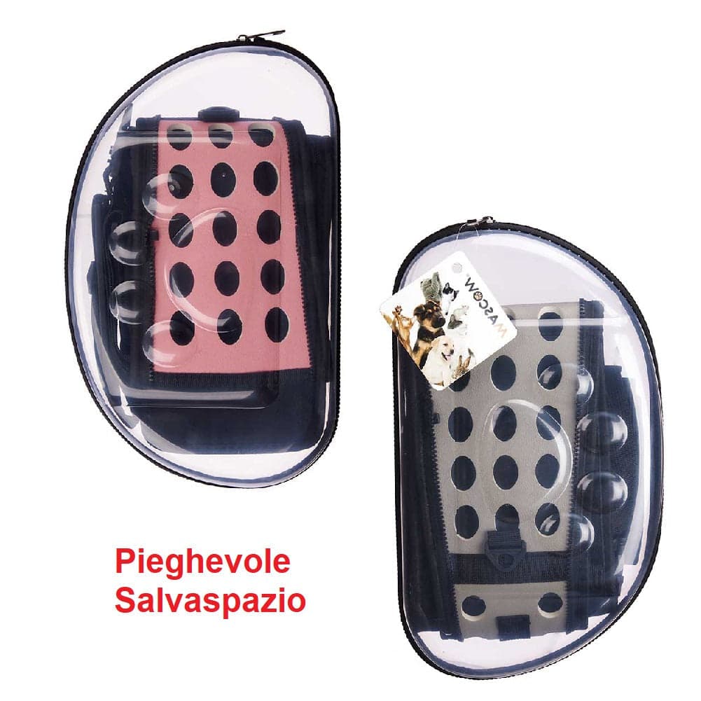 Trasportino per cane gatto Trasparente con Maniglia Tracolla 37x17 H22cm Rosa in Borse Danyx - Casoria, commercioVirtuoso.it