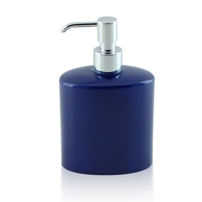Dispenser - dosatore di sapone ovale da appoggio in ceramica e ottone cromato - accessori bagno in Dosatori per sapone liquido Bottiglioni - Colle di Val d’Elsa, commercioVirtuoso.it