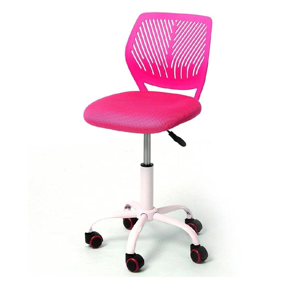 Sedia da Scrivania Cameretta Altezza Regolabile Ergonomica Base Bianca Rosa in Sedie da scrivania Danyx - Casoria, commercioVirtuoso.it