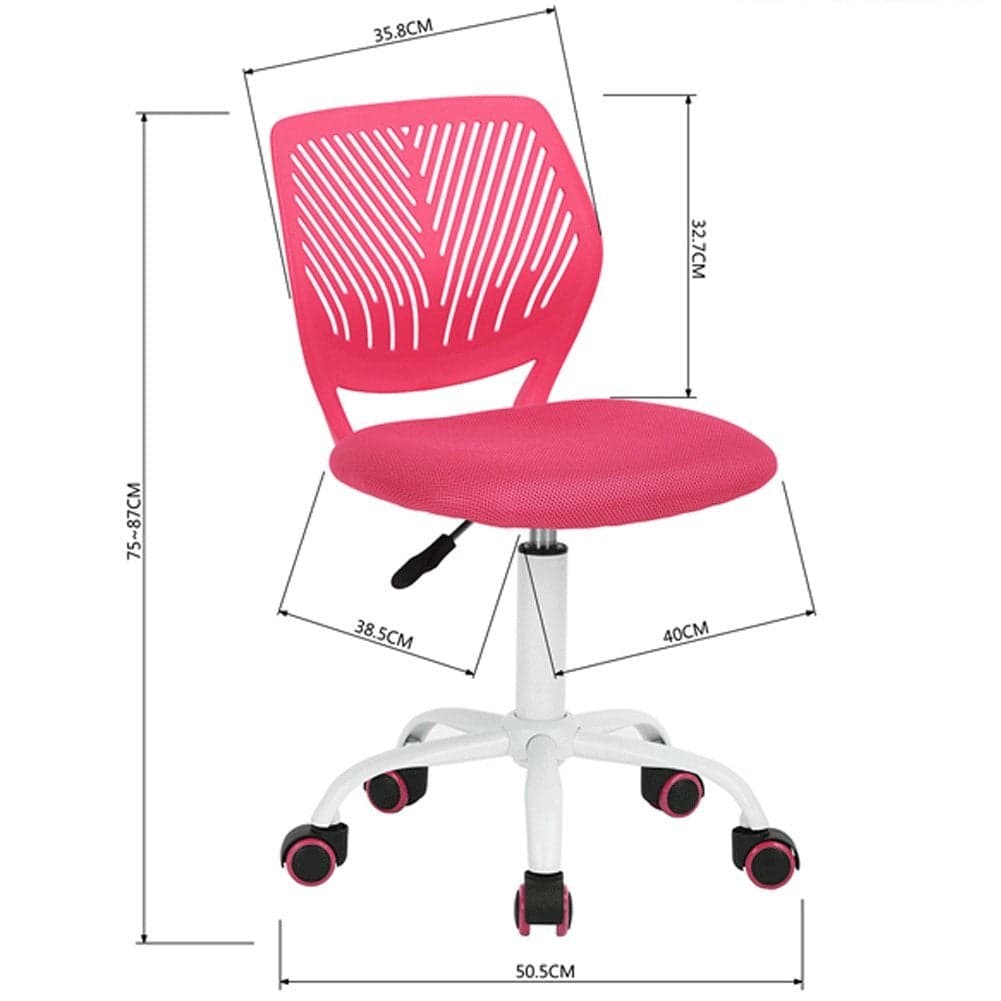 Sedia da Scrivania Cameretta Altezza Regolabile Ergonomica Base Bianca Rosa in Sedie da scrivania Danyx - Casoria, commercioVirtuoso.it