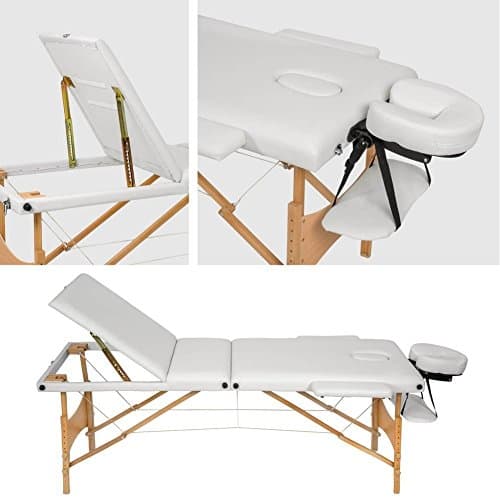 Lettino Pieghevole e Portatile per Massaggi Estetica SPA 3 Zone in Legno Bianco in Lettini Danyx - Casoria, commercioVirtuoso.it