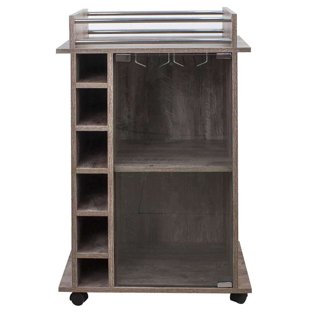 Mobiletto Bar Porta Bottiglie Legno Mdf 6 Vani 3Ripiani Porta Calici Taupe in Porta bottiglie da vino Danyx - Casoria, commercioVirtuoso.it