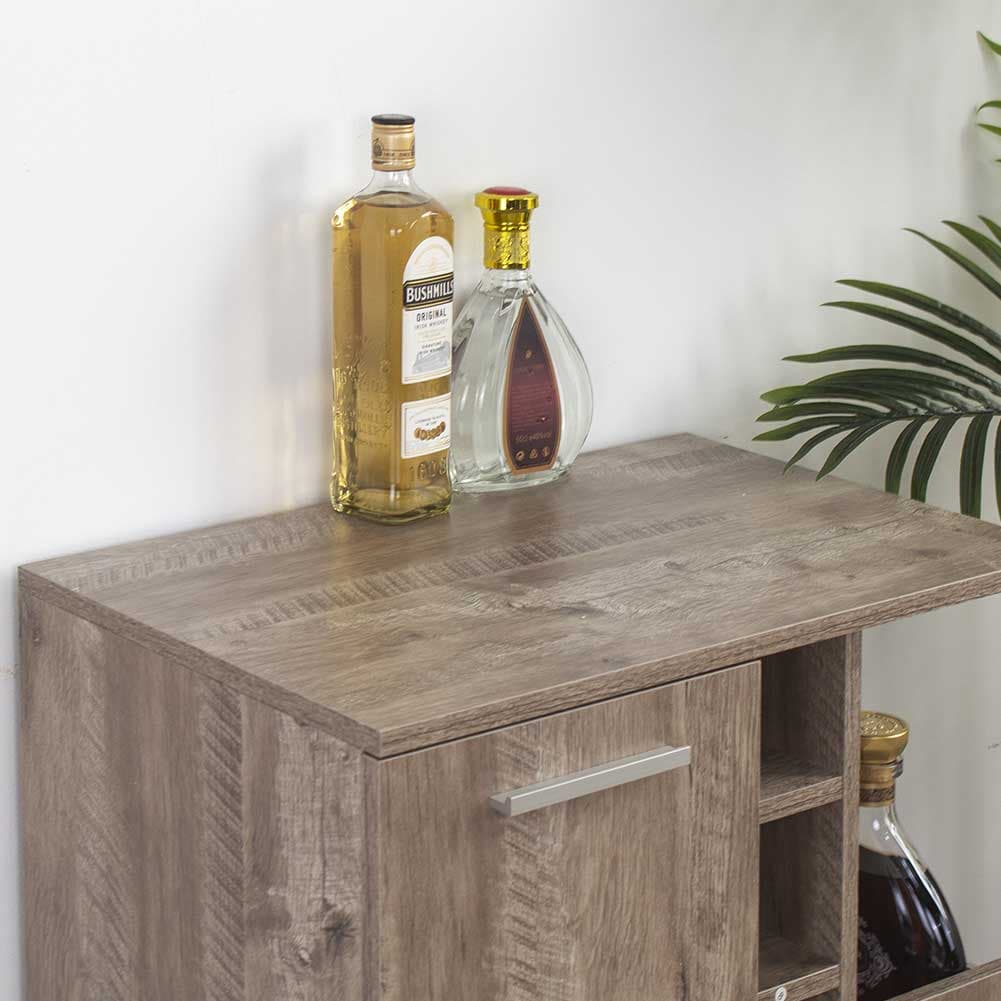 Mobiletto Bar Porta Bottiglie Vino Legno Mdf 6Posti 1Anta 2 Ripiani Tortora in Porta bottiglie da vino Danyx - Casoria, commercioVirtuoso.it