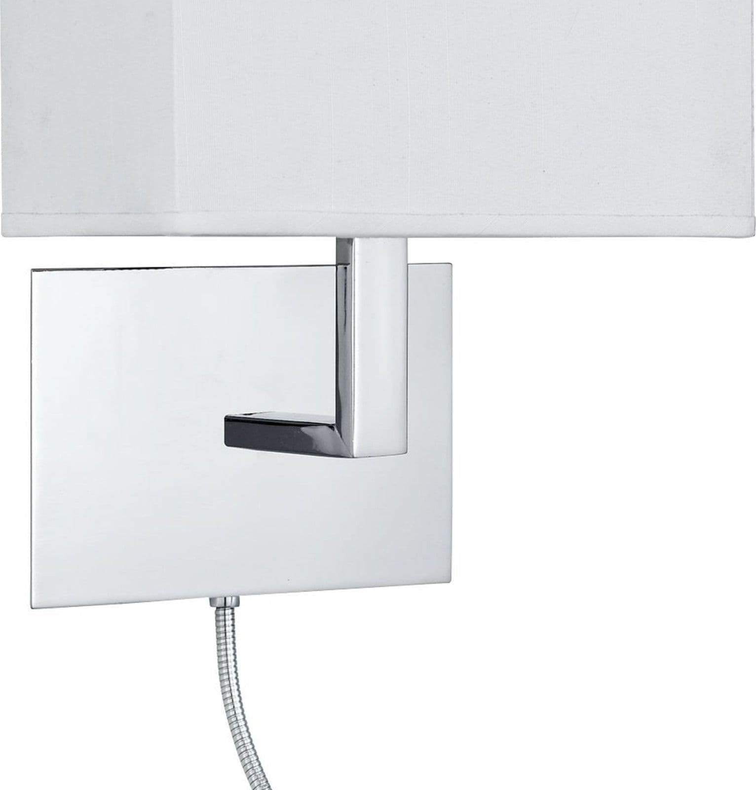 Applique Contemporanea Hotel Acciaio Cromo Tessuto Bianco 1 Luce E27 in Applique LuceArt - Montecorvino Pugliano, commercioVirtuoso.it