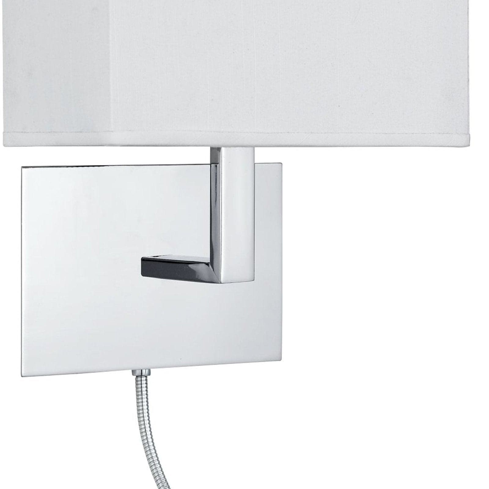 Applique Contemporanea Hotel Acciaio Cromo Tessuto Bianco 1 Luce E27 in Applique LuceArt - Montecorvino Pugliano, commercioVirtuoso.it