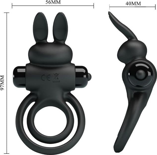 PRETTY LOVE - ANELLO VIBRATOR III RABBIT PER PENE NERO in prodotto Desideria Shop - Latina, commercioVirtuoso.it