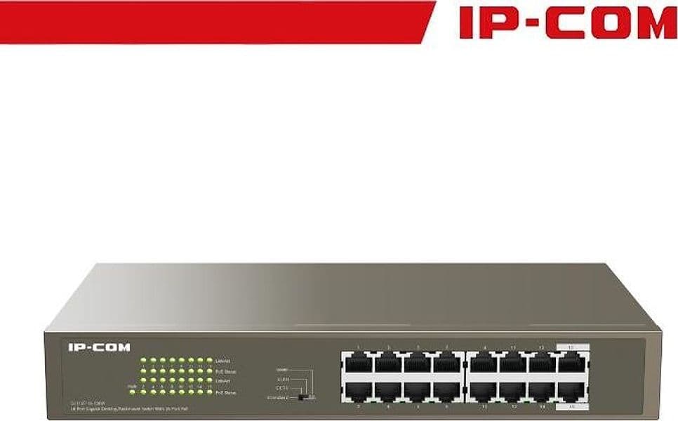 IP-COM Switch 16 porte Gigabit Desktop/Rackmount PoE - G1116P-16-150W - 2