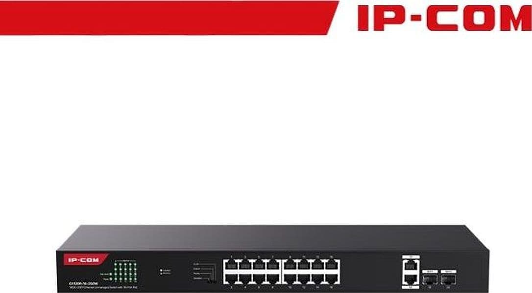 IP-COM 18GE+2SFP Ethernet Unmanaged Switch With 16-Port PoE - G1120P-16-250W