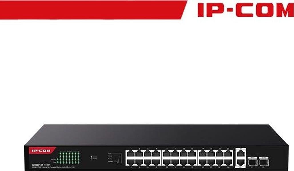 IP-COM 26GE+2SFP Ethernet Unmanaged Switch With 24-Port PoE - G1128P-24-410W - 2