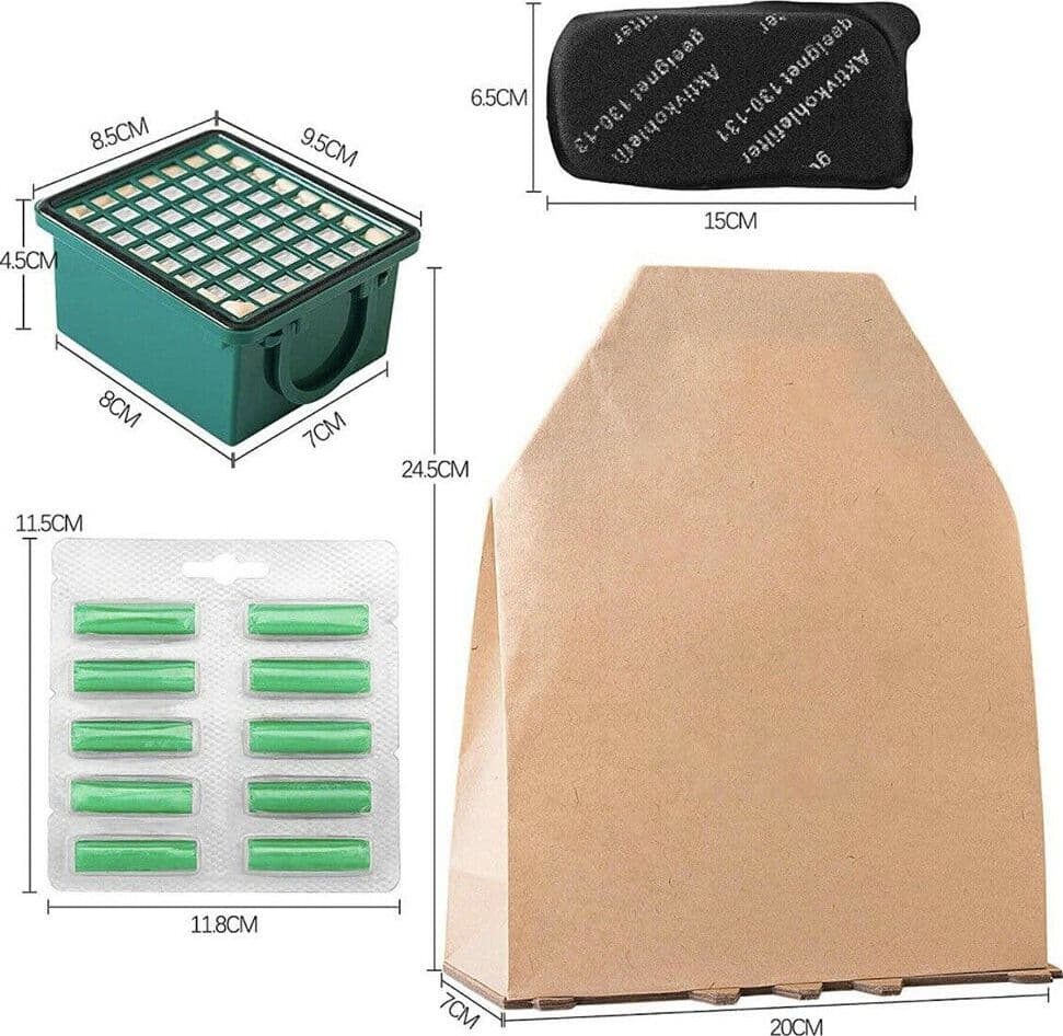 FOLLETTO VK130 VK131 KIT : 12 SACCHETTI 20 PROFUMINI 2 HEPA 2 FILTRI CARBONE in prodotto EuroStore07 - Alatri, commercioVirtuoso.it