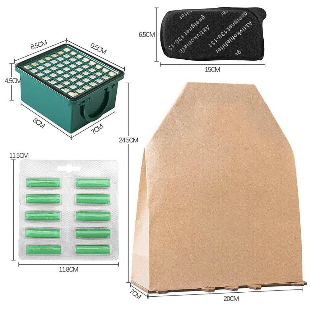 FOLLETTO VK130 VK131 KIT : 12 SACCHETTI 20 PROFUMINI 2 HEPA 2 FILTRI CARBONE in prodotto EuroStore07 - Alatri, commercioVirtuoso.it