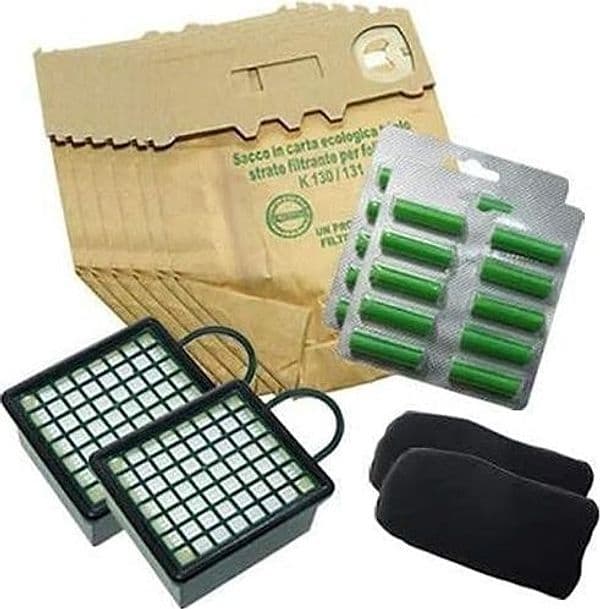 FOLLETTO VK130 VK131 KIT : 12 SACCHETTI 20 PROFUMINI 2 HEPA 2 FILTRI CARBONE in prodotto EuroStore07 - Alatri, commercioVirtuoso.it