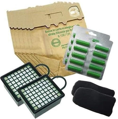 FOLLETTO VK130 VK131 KIT : 12 SACCHETTI 20 PROFUMINI 2 HEPA 2 FILTRI CARBONE in prodotto EuroStore07 - Alatri, commercioVirtuoso.it
