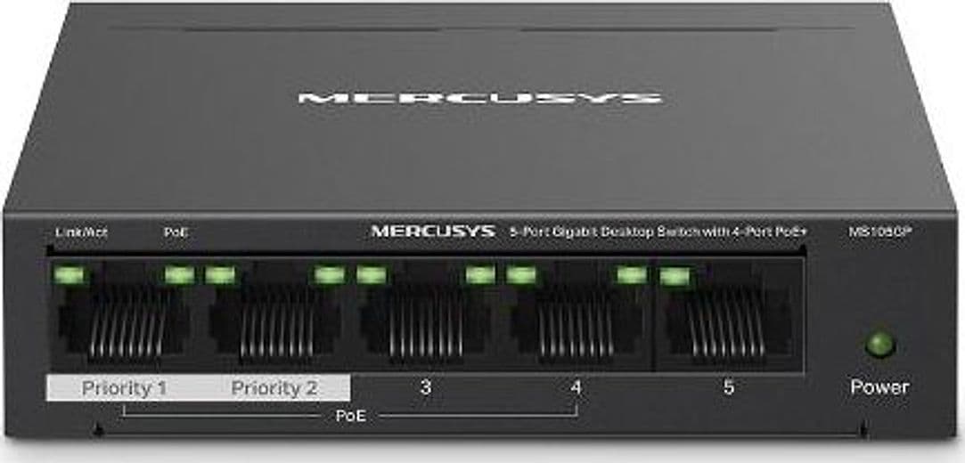 Switch Desktop 5 porte 10/100/1000 PoE+  - Mercusys MS105GP - 2