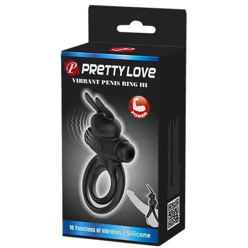 PRETTY LOVE - ANELLO VIBRATOR III RABBIT PER PENE NERO in prodotto Desideria Shop - Latina, commercioVirtuoso.it