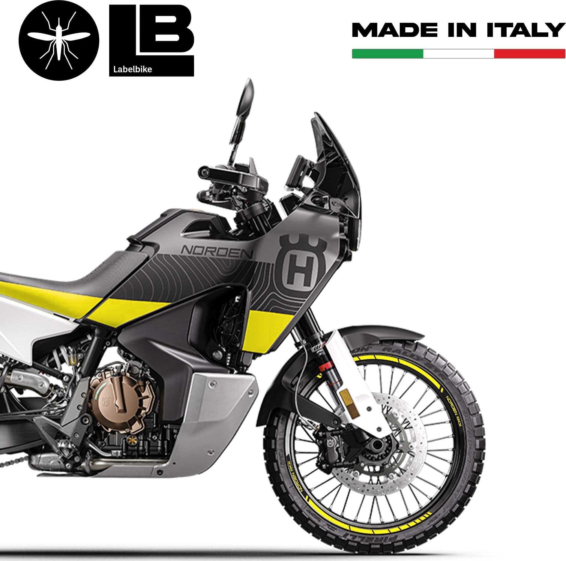 Kit strisce adesive per cerchi moto compatibili Husqvarna Norden 901 in Decalcomanie adesivi e magneti LabelBike - Bibbiano, commercioVirtuoso.it