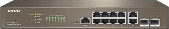 Switch managed L3 10 porte Gbit + 2 porte SFP Tenda TEG5312F