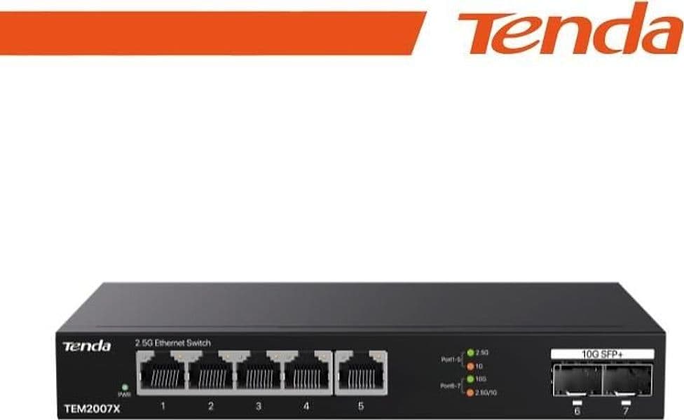 Tenda Switch con 5 porte LAN 2.5 Gbps e 2 porte 10 Gbps SFP+ - 2