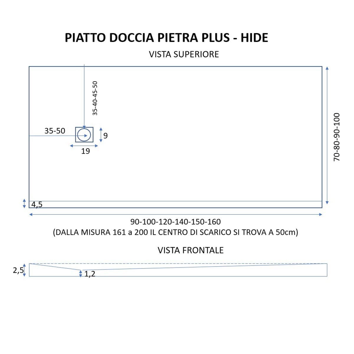 Piatto doccia in marmo resina Bianco pietra cemento PLUS in Box doccia Mondialshop - Parabiago, commercioVirtuoso.it