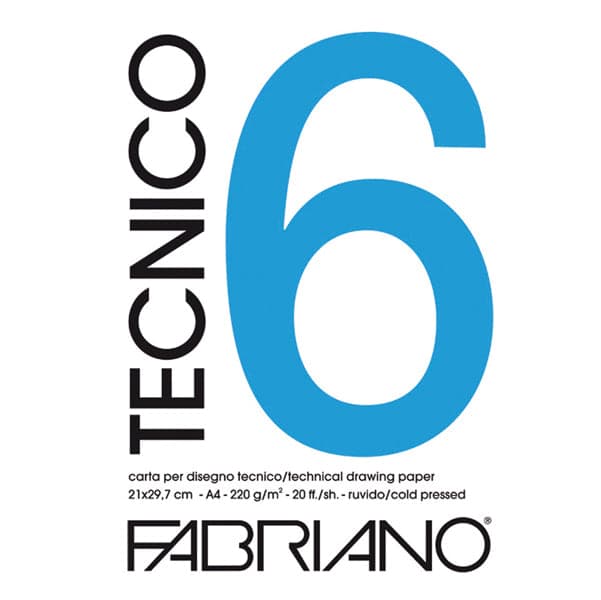 Blocco Tecnico 6 25X35Cm 20Fg 240Gr Liscio Fabriano