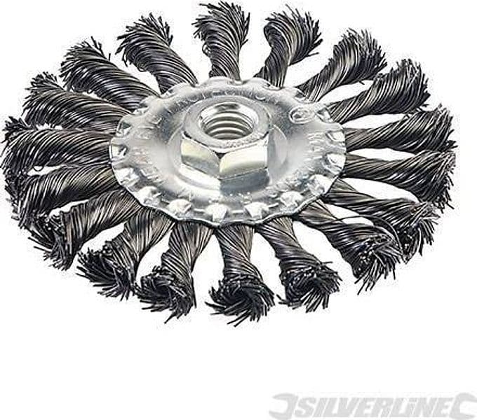 Spazzola a filo ritorto a rotella ideale per smerigliatrici angolari prezzo in offerta Silverline